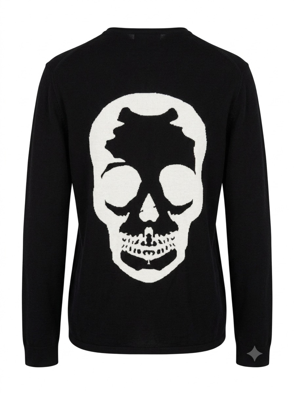 Zadig & Voltaire Black Crewneck Sweater with White Skull Back